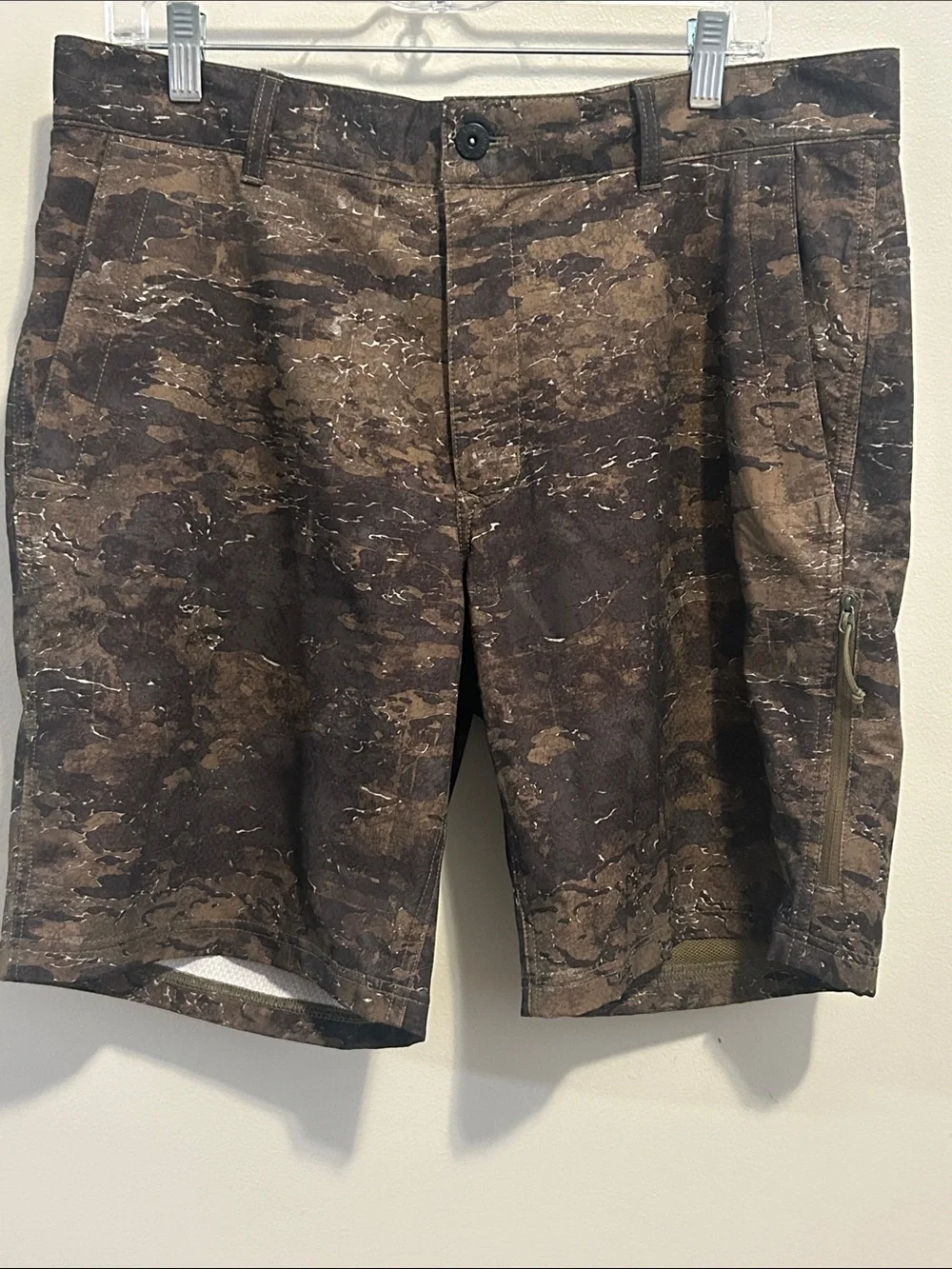 The North Face Men 34 Rolling Sun Packable Shorts Camo Hiking Cargo Stretch 9.5”